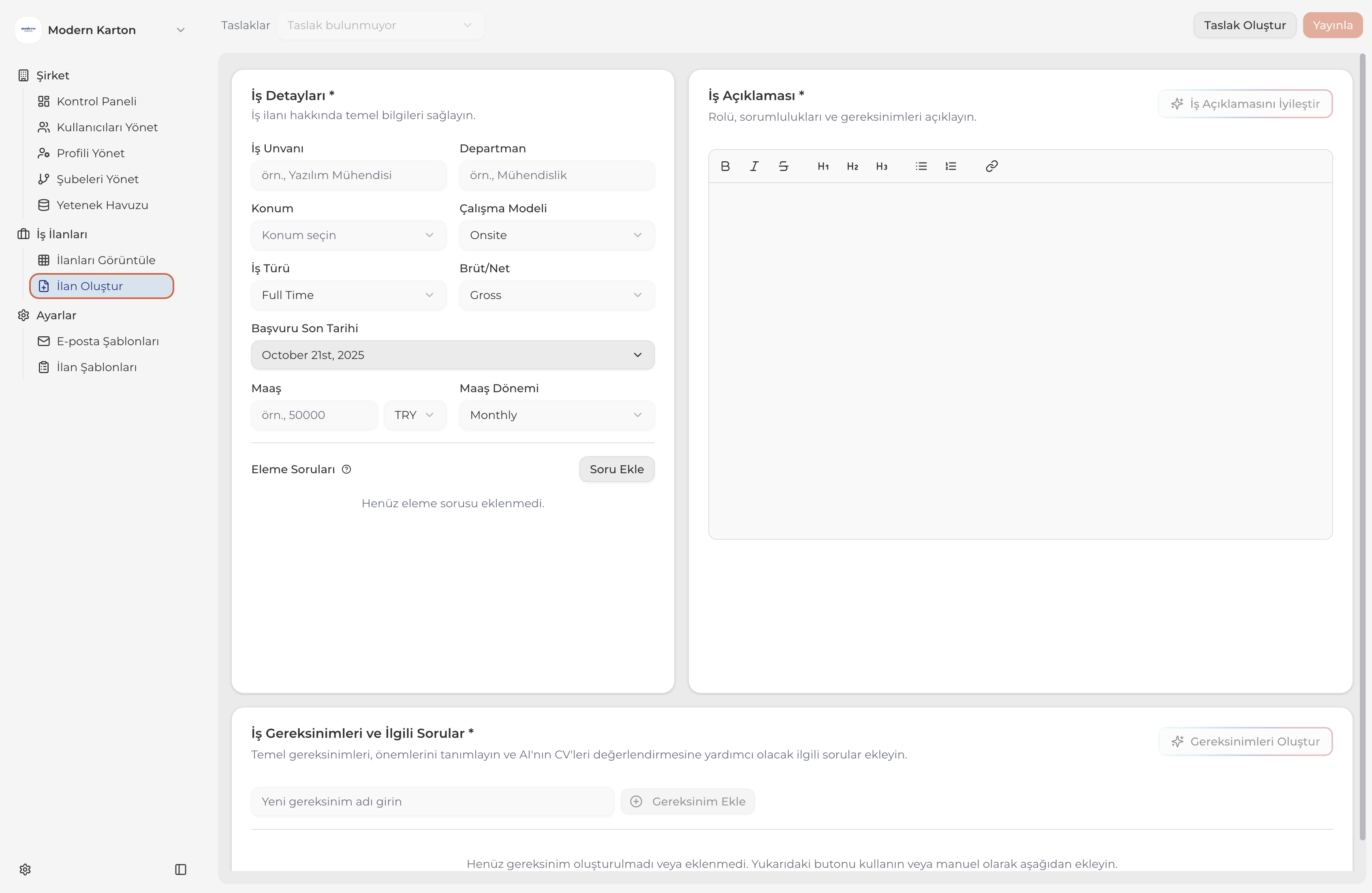 Yapay Zeka Destekli Aday Takip Sistemi (YZATS)